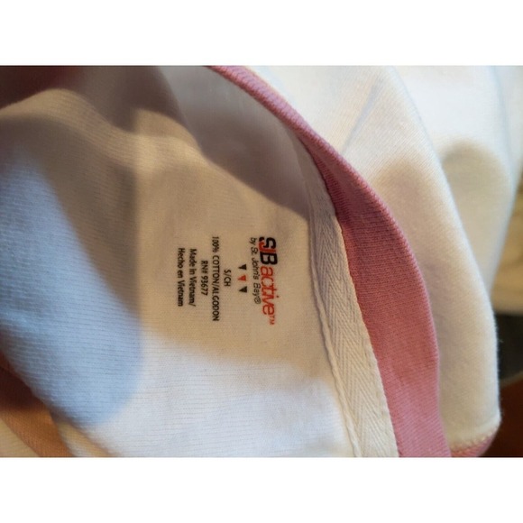 SB Active Pink Mauve Dusty Rose Cotton V-Neck Cap Sleeve T-Shirt Womens Small - Picture 4 of 4